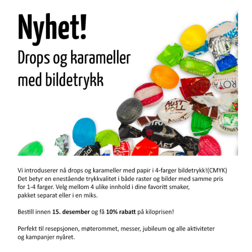 Drops og Karameller med Bildetrykk